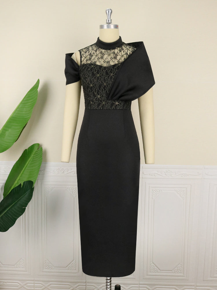 Levoire | Off-Shoulder Épaules-Lace Resirkulert Midi Robes