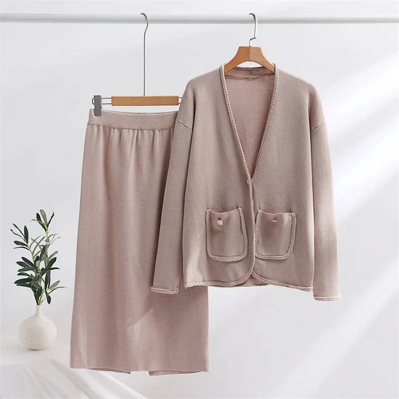 Levoire | Gilet Et Jupe Set Khaki Une taille