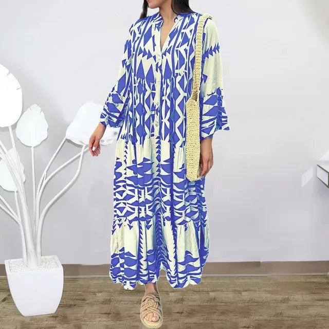 Levoire | Robe en tissu rétro Bleu clair