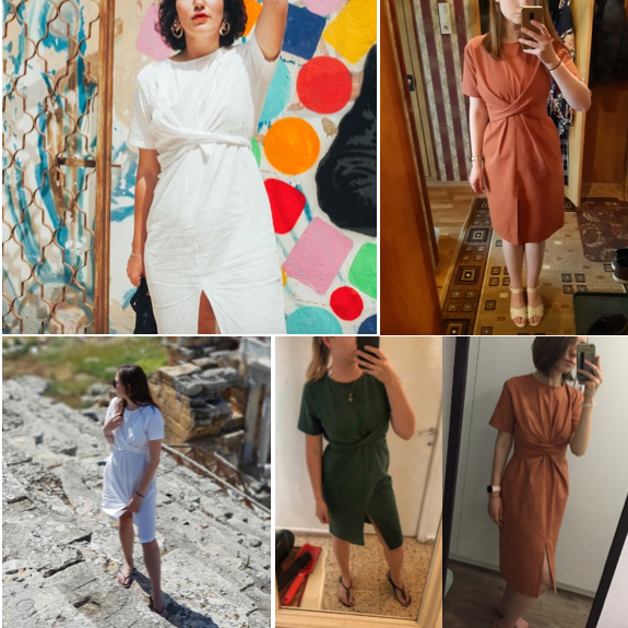 Levoire | Tyylikäs Twist Vyötärö Edessä Halkiolla Midi Mekko