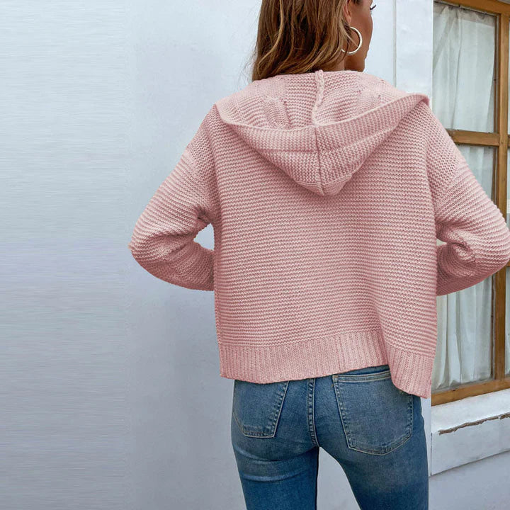 Levoire | Veste Tricotée Élégante Avec Capuche Pour Femmes