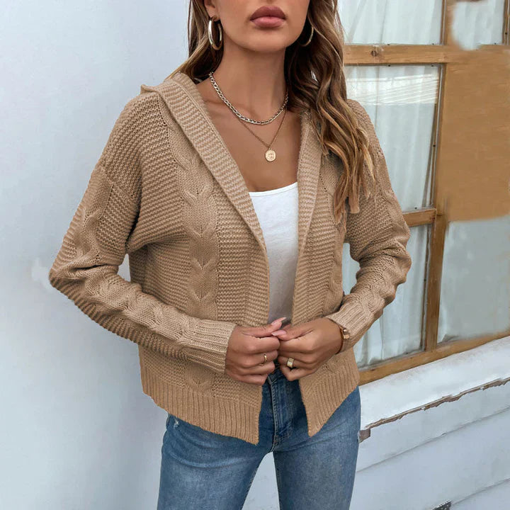 Levoire | Veste Tricotée Élégante Avec Capuche Pour Femmes