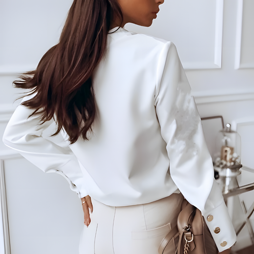 Levoire | Blouse Pour Femmes À Manches Longues Et Patte De Boutonnage En Satin
