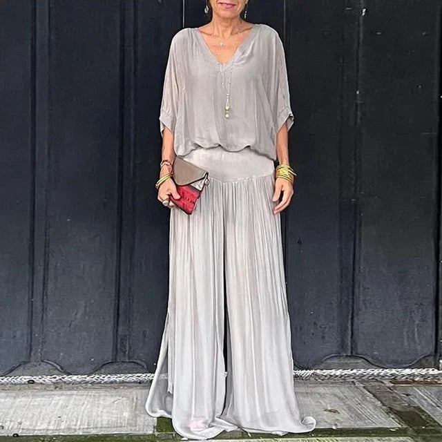 Levoire | Ensemble élégant en deux pièces en chiffon Gris