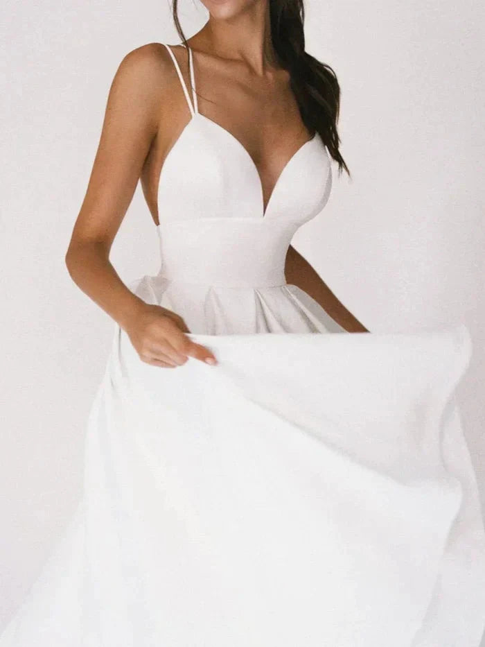 Levoire | Dos Ouvert V Neckline Ceinture Midi Robe