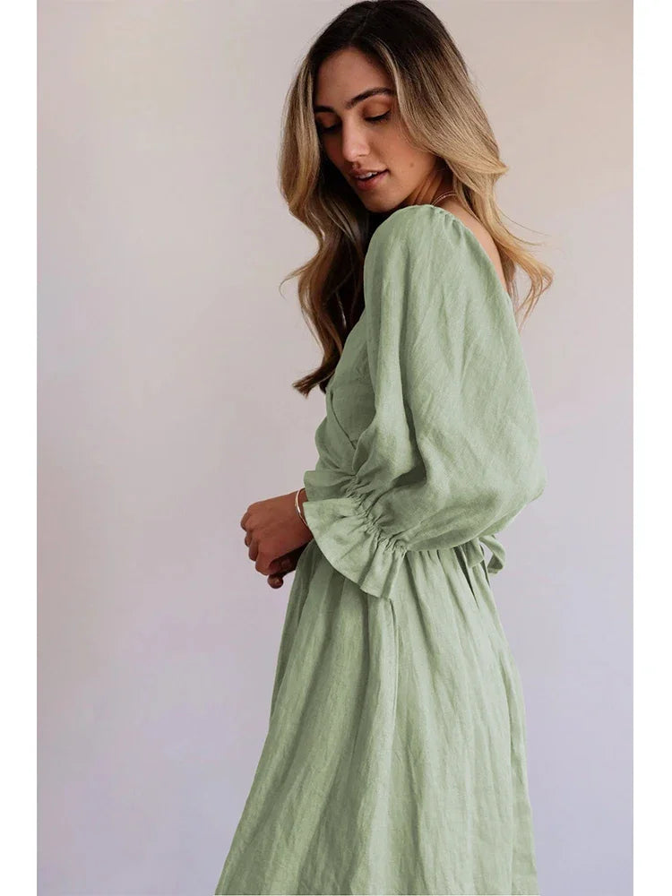 Levoire | Robe Française Avec Manches Volantes