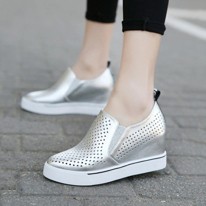 Levoire | Chaussures Plates Élégantes Et Confortables Avec Talon Épais Argent