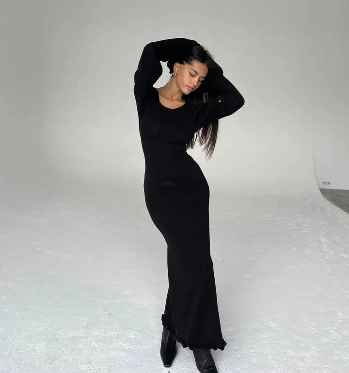 Levoire | Robe Élégante En Tricot Dos Nu
