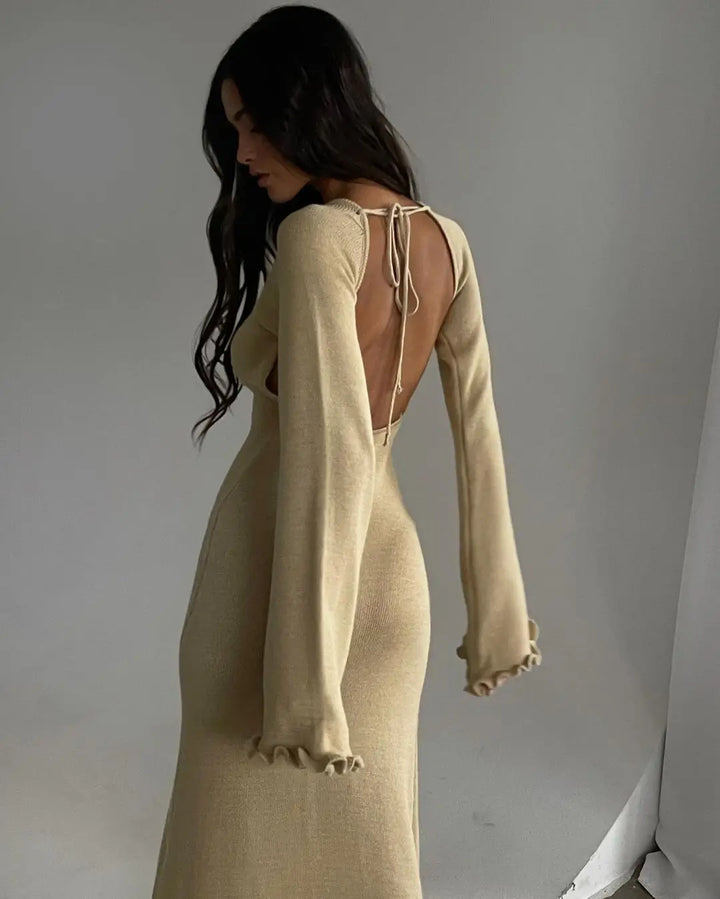 Levoire | Robe Élégante En Tricot Dos Nu