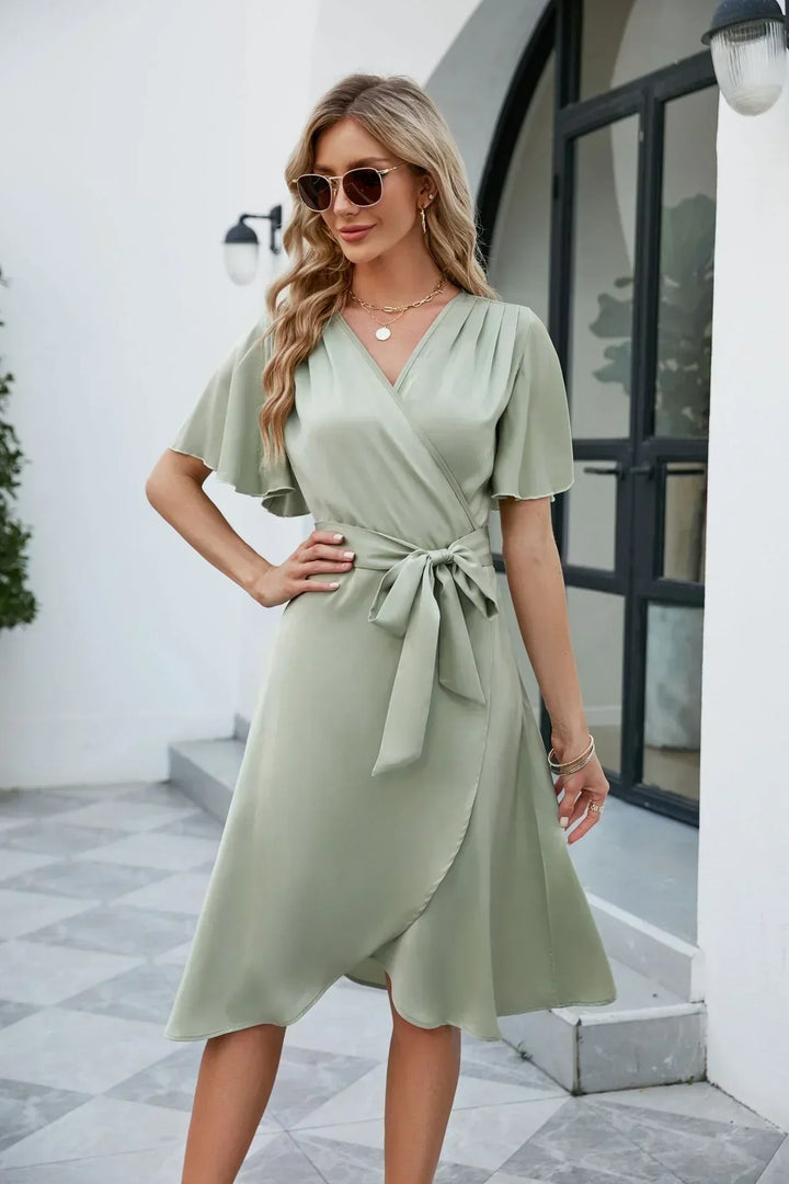 Levoire | Noé Robe Enveloppante Élégante Vert clair (encore 4 en stock)