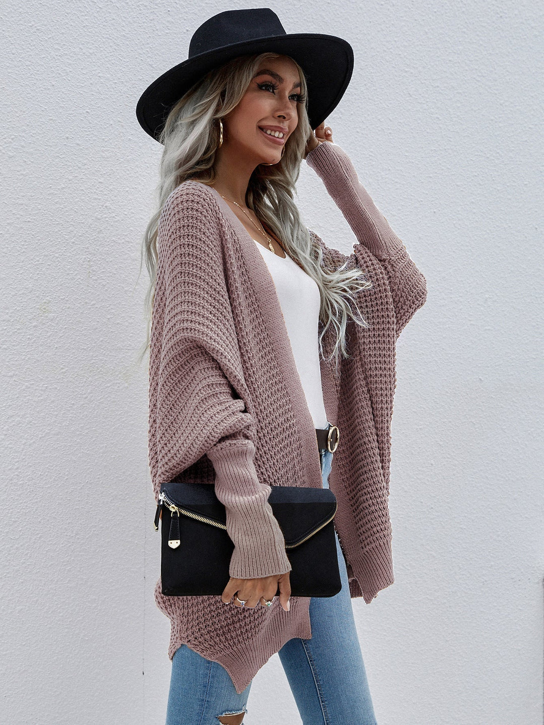 Levoire | Élégant Gilet En Tricot Pour Un Usage Quotidien Rose poussiéreux