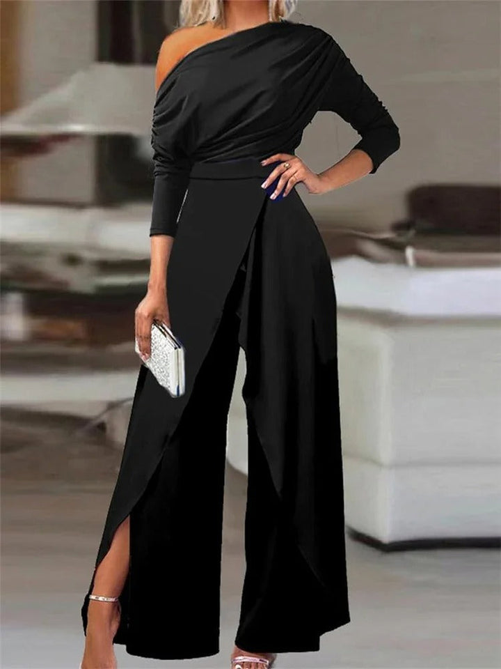 Levoire | Élégant Combinaison Femme Bardot Noir