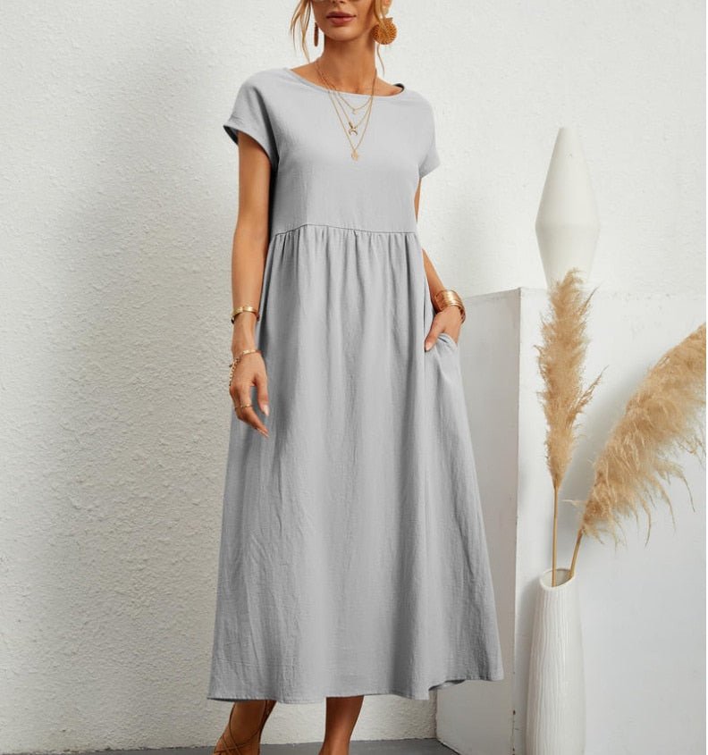 Levoire | Robe D'Été Élégante À Coupe Décontractée Gris argenté