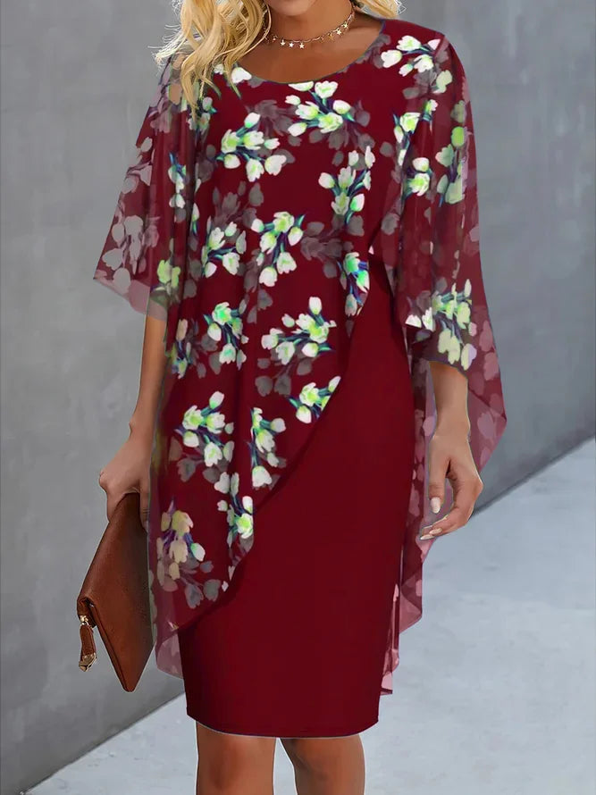 Levoire | Femme Robe à fleurs Rouge vin