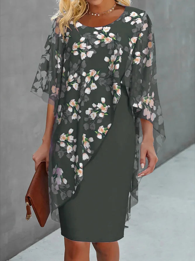 Levoire | Femme Robe à fleurs Vert armée