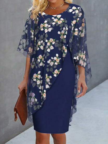 Levoire | Femme Robe à fleurs Bleu foncé
