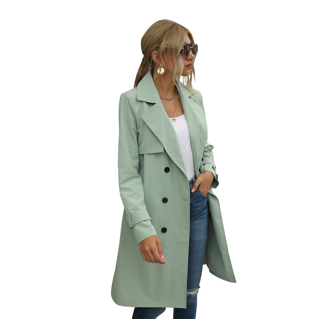 Levoire | Trench-Coat Long À Manches Avec Double Bouton Vert