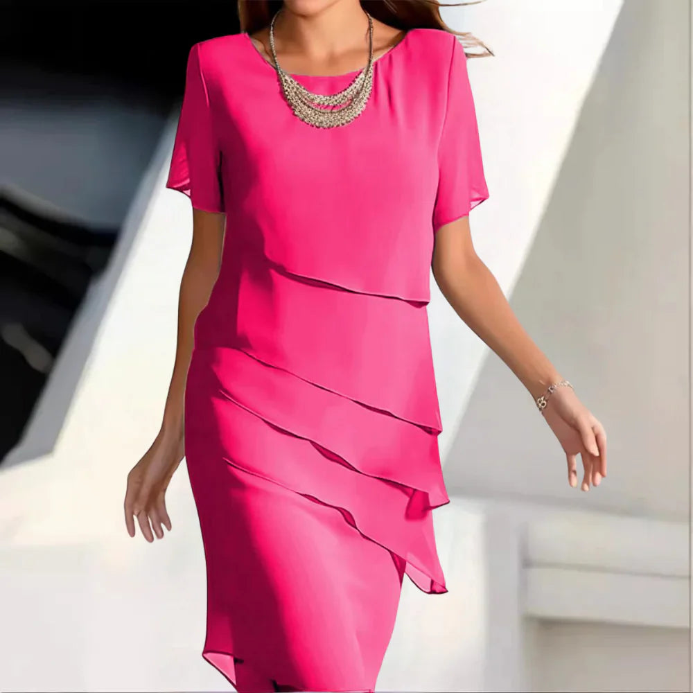 Levoire | Robe Midi Chiffon Luxe Rosa