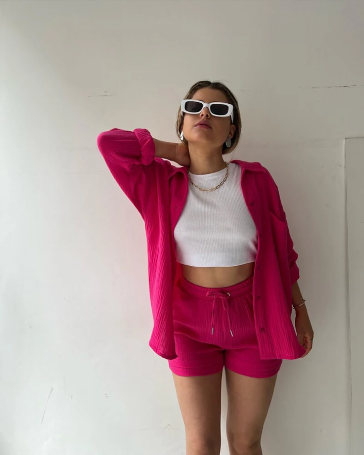 Levoire | Ensemble Assorti Pantalons Décontractés À Deux Pièces & Chemises À Revers Est Une Tendance Phare Cet Été
