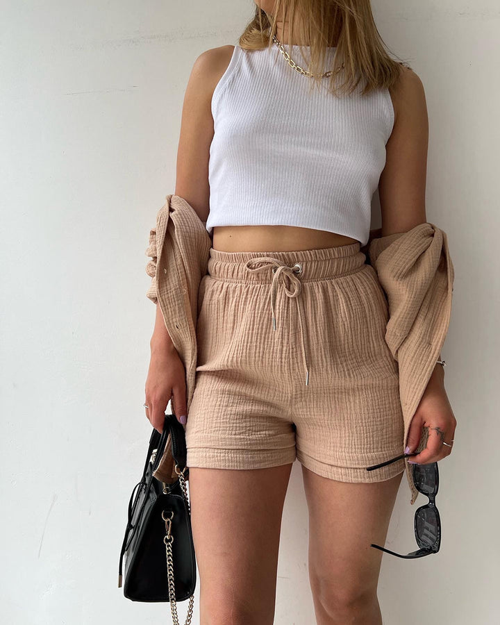 Levoire | Ensemble Assorti Pantalons Décontractés À Deux Pièces & Chemises À Revers Est Une Tendance Phare Cet Été