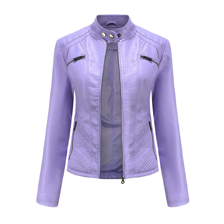 Levoire | Veste De Biker En Simili Cuir Pour Femmes Lila