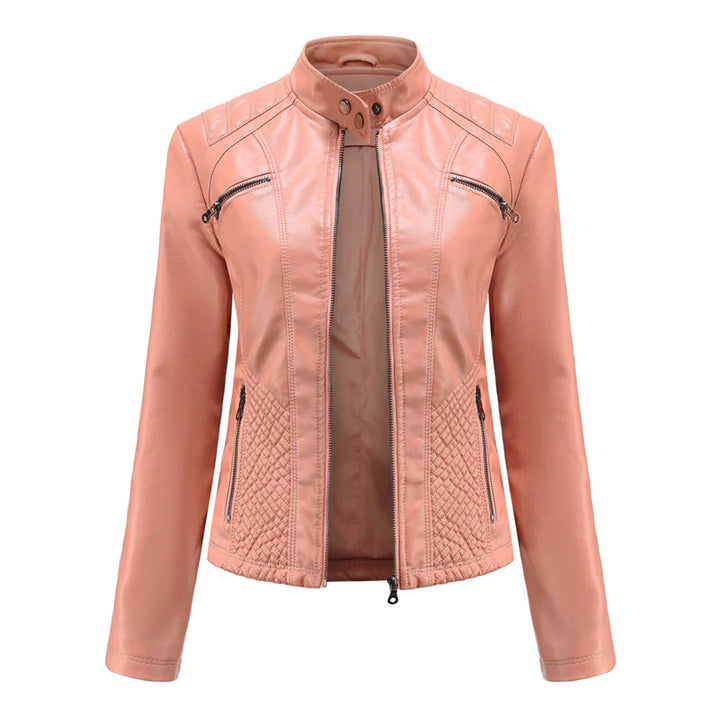 Levoire | Veste De Biker En Simili Cuir Pour Femmes Rosa