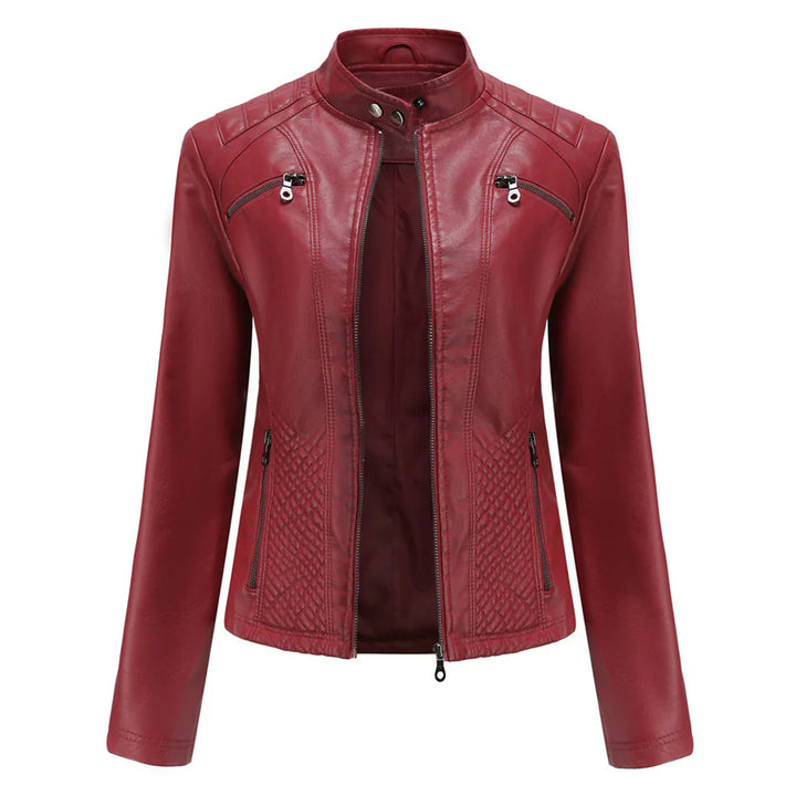 Levoire | Veste De Biker En Simili Cuir Pour Femmes Rot