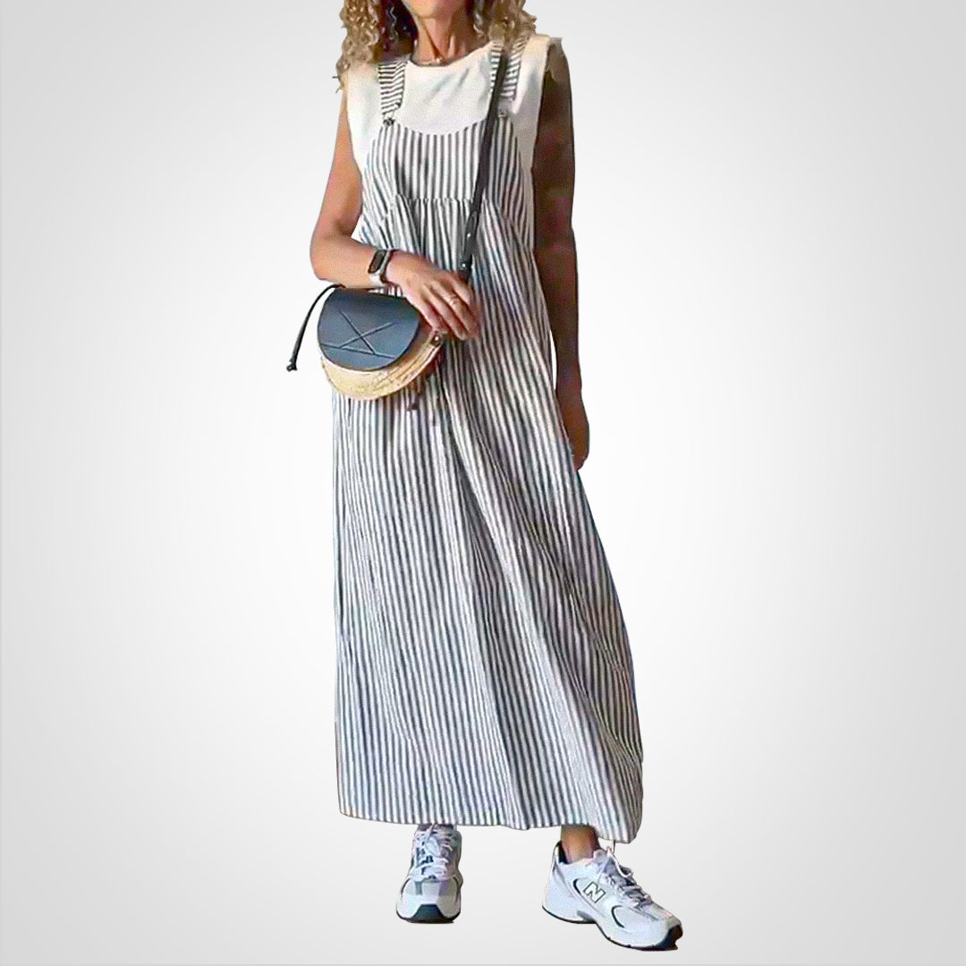 Levoire | Robe Rayée Décontractée Et Élégante Gris