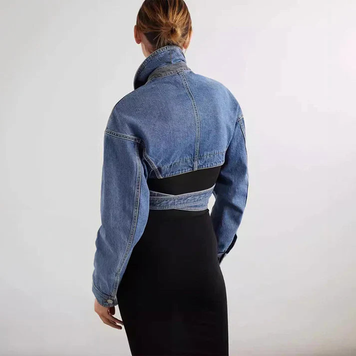 Levoire | Veste En Jean Asymétrique Avec Ceinture Réglable