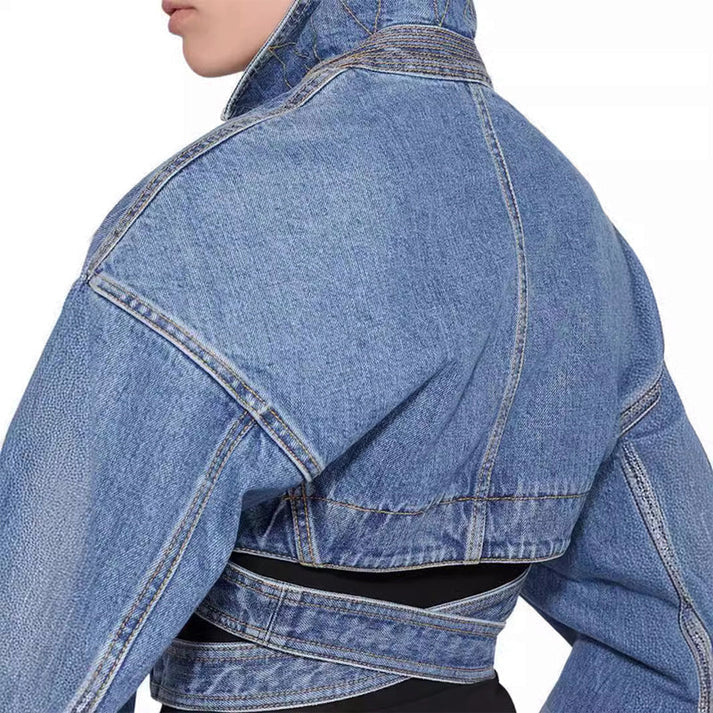 Levoire | Veste En Jean Asymétrique Avec Ceinture Réglable