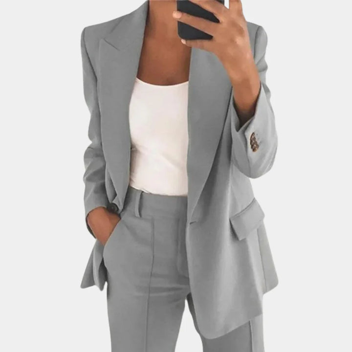 Levoire | Ensemble Blazer Et Pantalon En Deux Pièces Pour Femmes Gris