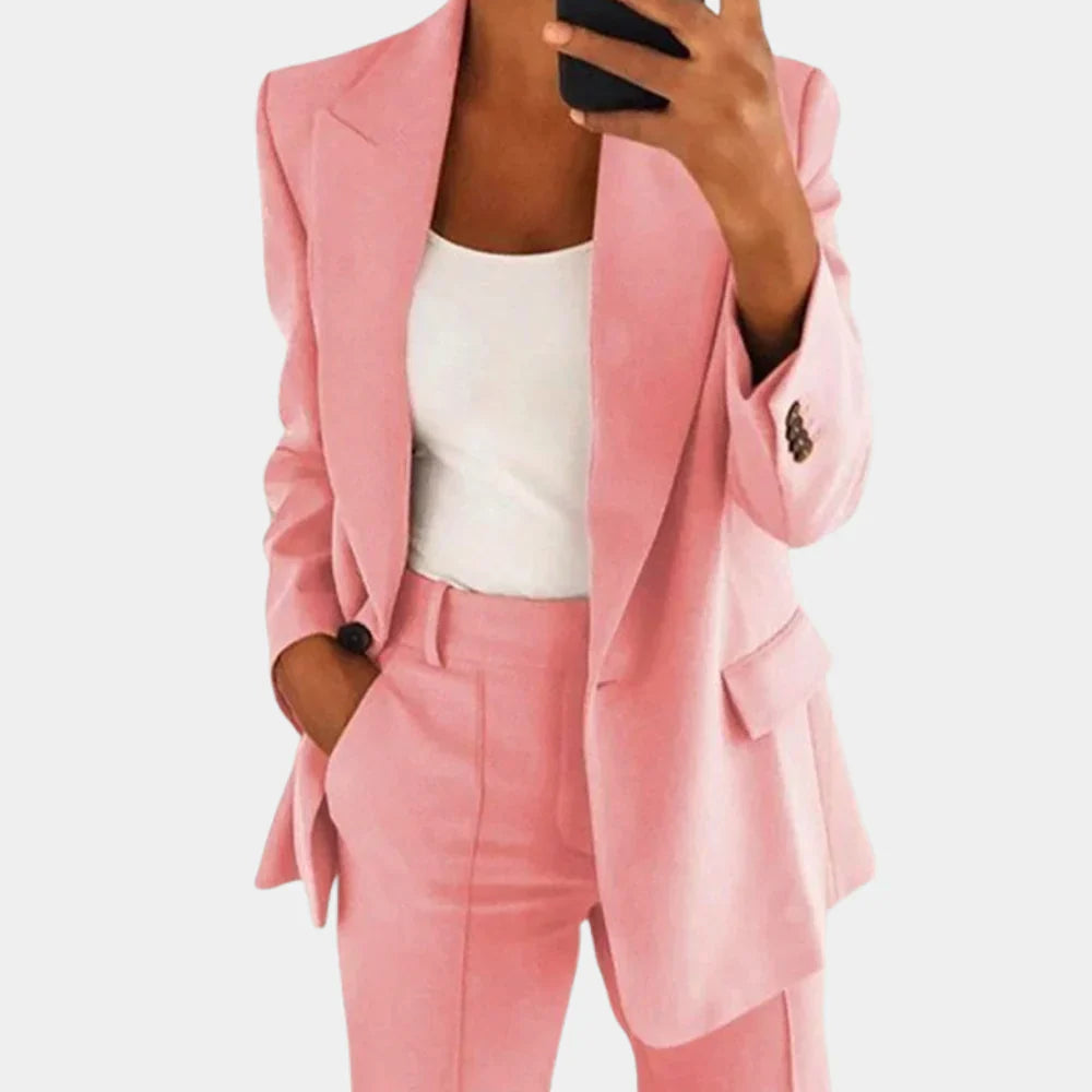 Levoire | Ensemble Blazer Et Pantalon En Deux Pièces Pour Femmes Rosa