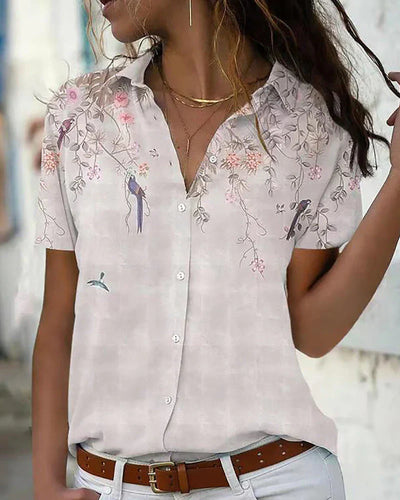 Levoire | Blouse Chic À Motif Floral Et Col Classique