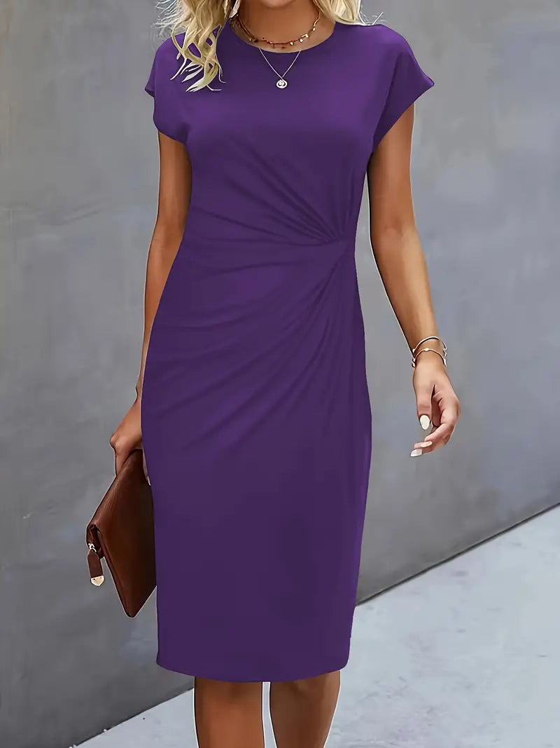 Levoire | Robe Unie Avec Encolure Ronde Et Encolure Ronde Violet bleu