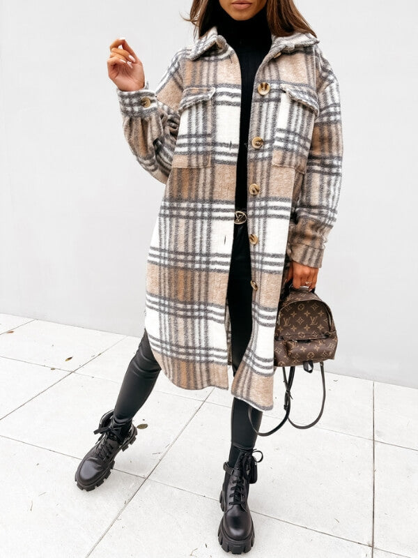 Levoire | Manteau Longline À Motifs Marron clair