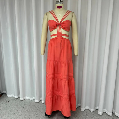 Levoire | Dos Nu Sans Manches Ouverte Longue Robe