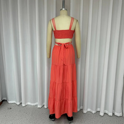 Levoire | Dos Nu Sans Manches Ouverte Longue Robe