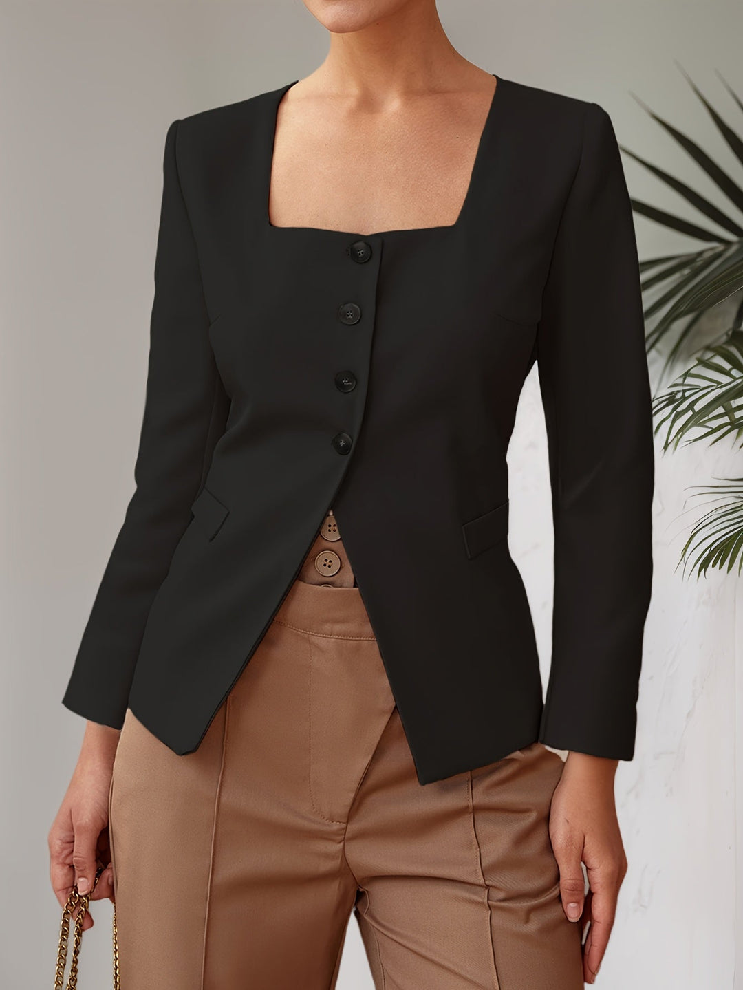 Levoire | Blazer Élégant Cintré Avec Encolure Carrée