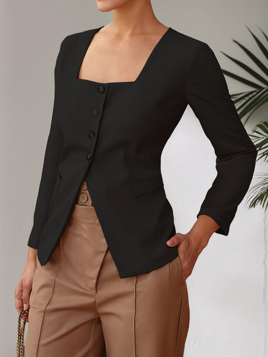 Levoire | Blazer Élégant Cintré Avec Encolure Carrée