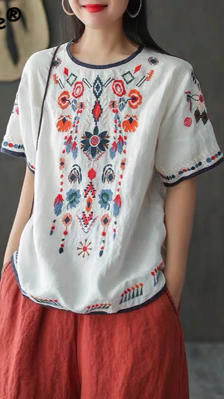Levoire | Blouse Ethnique Brodée Décontractée