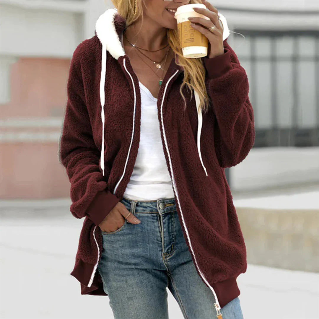 Levoire | Veste En Polaire Pour Femmes Avec Capuche Rot