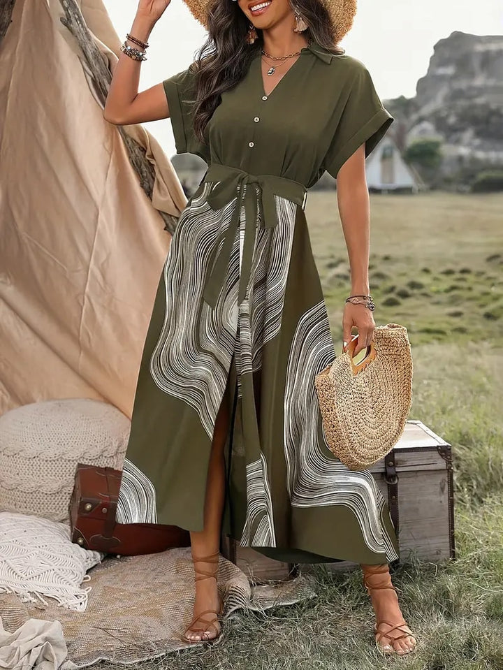 Levoire | Robe Maxi Élégante Avec Imprimé Moderne