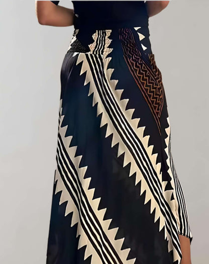 Levoire - Jupe longue à taille haute avec imprimé à motifs aléatoires