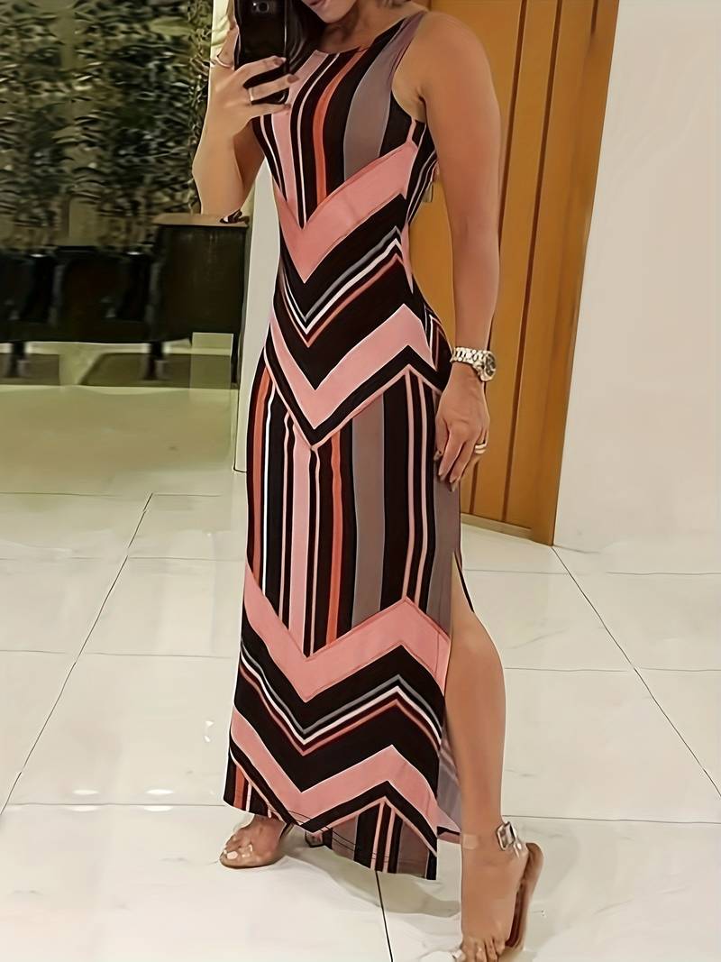 Levoire | Robe Maxi Sans Manches Avec Fente Latérale Rosenrot