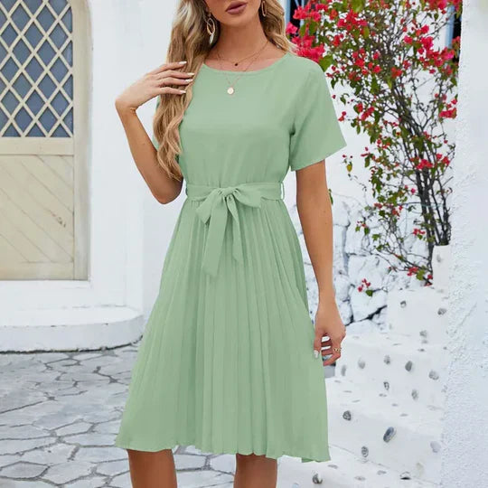 Levoire | Robe Plissée Verte Menthe Vert
