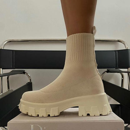 Levoire | Bottes À Plateforme Pour Femmes Beige