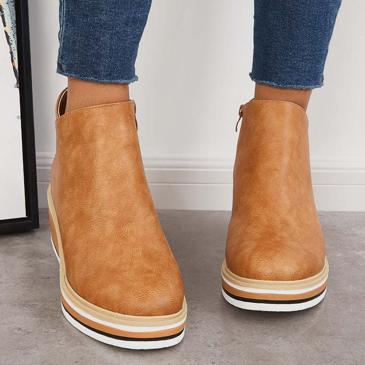 Levoire | Fermeture Éclair Plateforme Cales Bottes Pour Femmes