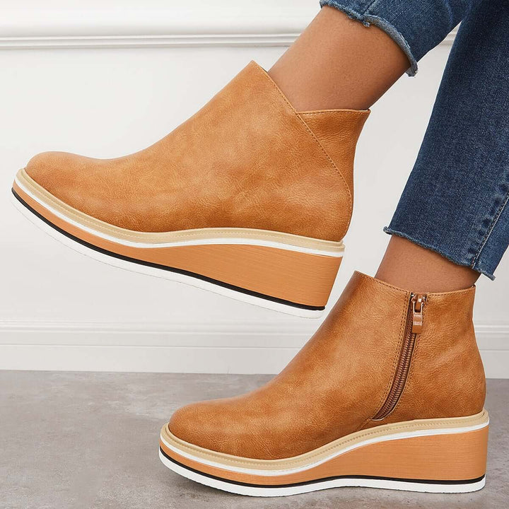 Levoire | Fermeture Éclair Plateforme Cales Bottes Pour Femmes