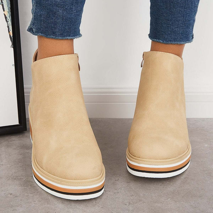 Levoire | Fermeture Éclair Plateforme Cales Bottes Pour Femmes
