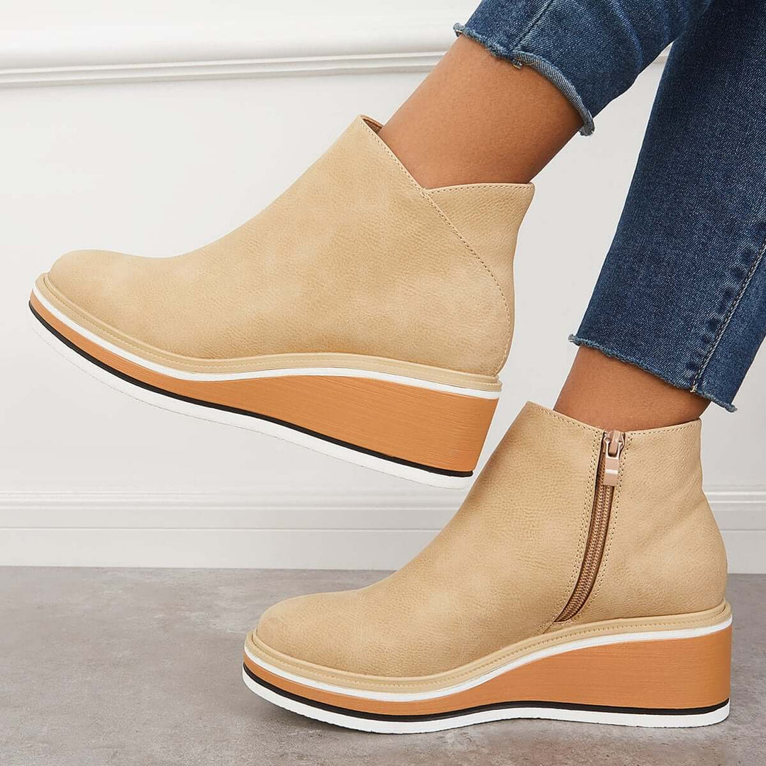 Levoire | Fermeture Éclair Plateforme Cales Bottes Pour Femmes